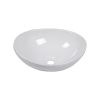 16 Inch Oval White Ceramic Vessel Sink Countertop - Modern Egg Shape Above Counter Bathroom Vanity Sink Bowl