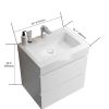 U005-Alice24-201 Alice 24" White Bathroom Vanity with Sink, Large Storage Wall Mounted Floating Bathroom Vanity for Modern Bathroom