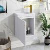 [Viedo]Contemporary 16" White Wall-Mounted Bathroom Vanity Combo Cabinet with Ceramic Basin - Ideal for Small Bathrooms