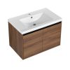 LEVISTAR Brown 30 Inch Bathroom Vanity with resin Countertop Sink, 2 Doors Bathroom Cabinet Set