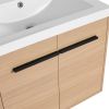 LEVISTAR Oak 24 Inch Bathroom Vanity with resin Countertop Sink, 2 Doors Bathroom Cabinet Set