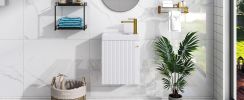 [Viedo]Contemporary 16" White Wall-Mounted Bathroom Vanity Combo Cabinet with Ceramic Basin - Ideal for Small Bathrooms