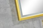 42 in. W x24 in. H Oversized Rectangular Gold Framed LED Mirror Anti-Fog Dimmable Wall Mount Bathroom Vanity Mirror