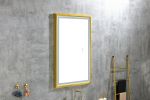 42 in. W x24 in. H Oversized Rectangular Gold Framed LED Mirror Anti-Fog Dimmable Wall Mount Bathroom Vanity Mirror