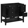 36" Bathroom Vanity without Sink, Cabinet Base Only, One Cabinet and three Drawers, Black