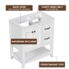 30" Bathroom Vanity without Sink Top, Cabinet Base Only, Vanity with Multi-Functional Drawer, White