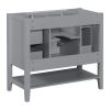 36" Bathroom Vanity without Sink, Cabinet Base Only, One Cabinet and three Drawers, Grey