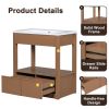 30" Bathroom Vanity with Sink Top, Bathroom Cabinet with Open Storage Shelf and Two Drawers, Brown