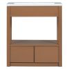 30" Bathroom Vanity with Sink Top, Bathroom Cabinet with Open Storage Shelf and Two Drawers, Brown