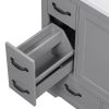 36" Bathroom Vanity with Sink Combo, Six Drawers, Multi-Functional Drawer Divider, Adjustable Shelf, Grey