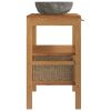 Bathroom Vanity Cabinet Solid Teak with Riverstone Sink