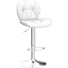 Bar Stools Set of 2 Counter Stool Bar Chairs with Backrest Height Adjustable Swivel Tall Bar Stools Modern PU Leather,White