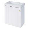 [Viedo]Contemporary 16" White Wall-Mounted Bathroom Vanity Combo Cabinet with Ceramic Basin - Ideal for Small Bathrooms