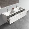 U052-Nevia60W-206 Nevia 60" Matt Snow White Bathroom Vanity with Automatic LED Drawer Light