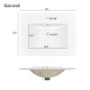 24inch White Bathroom Vanity Sink Combo for Small Space, Modern Design with Ceramic Basin, Gold Legs and Semi-open Storage(Faucet Not Included)