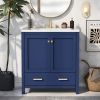 30" Blue Bathroom Vanity with Single Sink, Combo Cabinet Undermount Sink, Bathroom Storage Cabinet with 2 Doors and a Drawer, Soft Closing