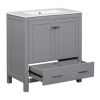 30" Gray Bathroom Vanity with Single Sink, Combo Cabinet Undermount Sink, Bathroom Storage Cabinet with 2 Doors and a Drawer, Soft Closing