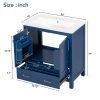 30" Blue Bathroom Vanity with Single Sink, Combo Cabinet Undermount Sink, Bathroom Storage Cabinet with 2 Doors and a Drawer, Soft Closing