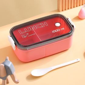 Lunch Box Microwavable Bento Box Food Container Dinnerware Lunchbox For Kids Student Office Sealed Leak-proof Portable Boxes (Color: Pink)