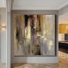 Large Original Hand Painted Abstract Modern Golden Oil Paintings On Canvas Wall Art Entryway Living Room Home Decor No Frame