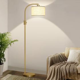 Dimmable Floor Lamp, 1200 Lumens LED Bulb Included, Gold Arc Floor Lamps for Living Room Modern Standing Lamp with Linen Shade (Color: Brushed Nickel)