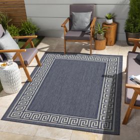 Sunshine GC_HAR2001 Blue 7 ft. 10 in. x 10 ft. 3 in. Indoor/Outdoor Area Rug (Color: as Pic)