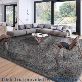 8*10, Area Rug for Livingroom Bedroom Dorm Home Decorative, Non-Slip Plush Fluffy Furry Fur Rugs Comfy (Color: Dark grey, size: 8 X 10 Feet)