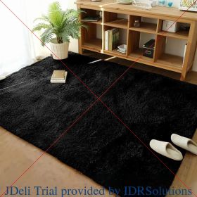 8*10, Area Rug for Livingroom Bedroom Dorm Home Decorative, Non-Slip Plush Fluffy Furry Fur Rugs Comfy (Color: Black, size: 8 X 10 Feet)