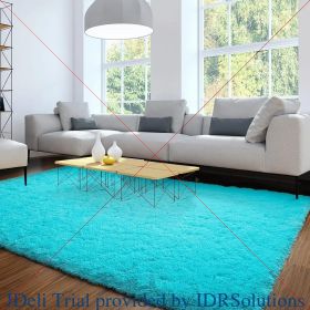 8*10, Area Rug for Livingroom Bedroom Dorm Home Decorative, Non-Slip Plush Fluffy Furry Fur Rugs Comfy (Color: Teal Blue, size: 8 X 10 Feet)