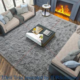 8*10, Area Rug for Livingroom Bedroom Dorm Home Decorative, Non-Slip Plush Fluffy Furry Fur Rugs Comfy (Color: Grey, size: 8 X 10 Feet)