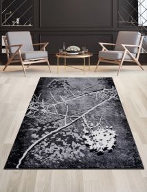 Jersey Area Rugs, Carpets For Livingroom, 7x10 Area Rugs ,2032 Black-Bone (Color: as Pic)