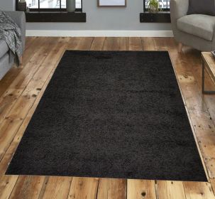 Shaggy Area Rugs, Carpets For Livingroom, 5x7 Area Rugs ,Shaggy Black (Color: as Pic)