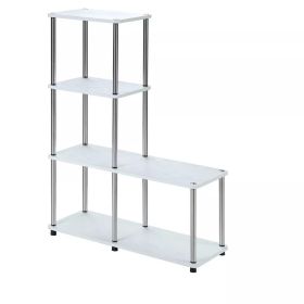 41.75" Designs2Go 4 Tier Multi Shelf L Bookshelf (Color: White)