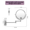 8-inch Wall Mounted Makeup Vanity Mirror, 1X / 10X Magnification Mirror, 360Â° Swivel with Extension Arm