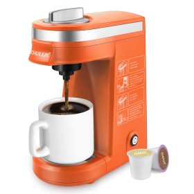 CHULUX Coffee Maker Single-Serve Coffee Machine for Capsule,Orange (Color: Orange)