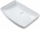 Bathroom Vessel Sink White Porcelain Ceramic Vanity Sink Art Basin without Faucet and Drain