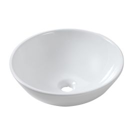 Bathroom Vessel Sink White Porcelain Ceramic Vanity Sink Art Basin without Faucet and Drain (size: 16*16*7.5)