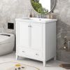 30" Bathroom Vanity with Sink Combo, Multi-functional Bathroom Cabinet with Doors and Drawer, Solid Frame and MDF Board