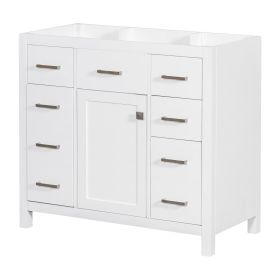 [Cabinet Only] 36" White Bathroom Vanity(Sink not included) (Color: as Pic)