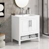 30" Bathroom Vanity with Sink, Multi-functional Bathroom Cabinet with Doors and Drawers, Solid Frame and MDF Board