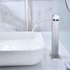 Waterfall Spout Bathroom Faucet; Single Handle Bathroom Vanity Sink Faucet