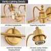 3-Lights Bathroom Vanity Lighting Fixtures Brushed Gold Modern Vanity Light 22Inch Bathroom Light Fixture Bathroom Lights Over Mirror with Clear Glass