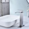 Waterfall Spout Bathroom Faucet; Single Handle Bathroom Vanity Sink Faucet