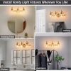 3-Lights Bathroom Vanity Lighting Fixtures Brushed Gold Modern Vanity Light 22Inch Bathroom Light Fixture Bathroom Lights Over Mirror with Clear Glass