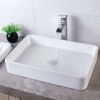 Bathroom Vessel Sink White Porcelain Ceramic Vanity Sink Art Basin without Faucet and Drain