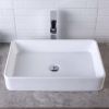 Bathroom Vessel Sink White Porcelain Ceramic Vanity Sink Art Basin without Faucet and Drain