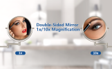 8-inch Wall Mounted Makeup Vanity Mirror, 1X / 10X Magnification Mirror, 360Â° Swivel with Extension Arm