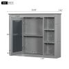 35'' x 27.5'' Medicine Cabinet, Wall Mounted Bathroom Storage Cabinet, Modern Bathroom Wall Cabinet with Mirror