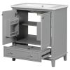 30" Bathroom Vanity with Sink Combo, Multi-functional Bathroom Cabinet with Doors and Drawer, Solid Frame and MDF Board