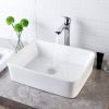 Bathroom Vessel Sink White Porcelain Ceramic Vanity Sink Art Basin without Faucet and Drain